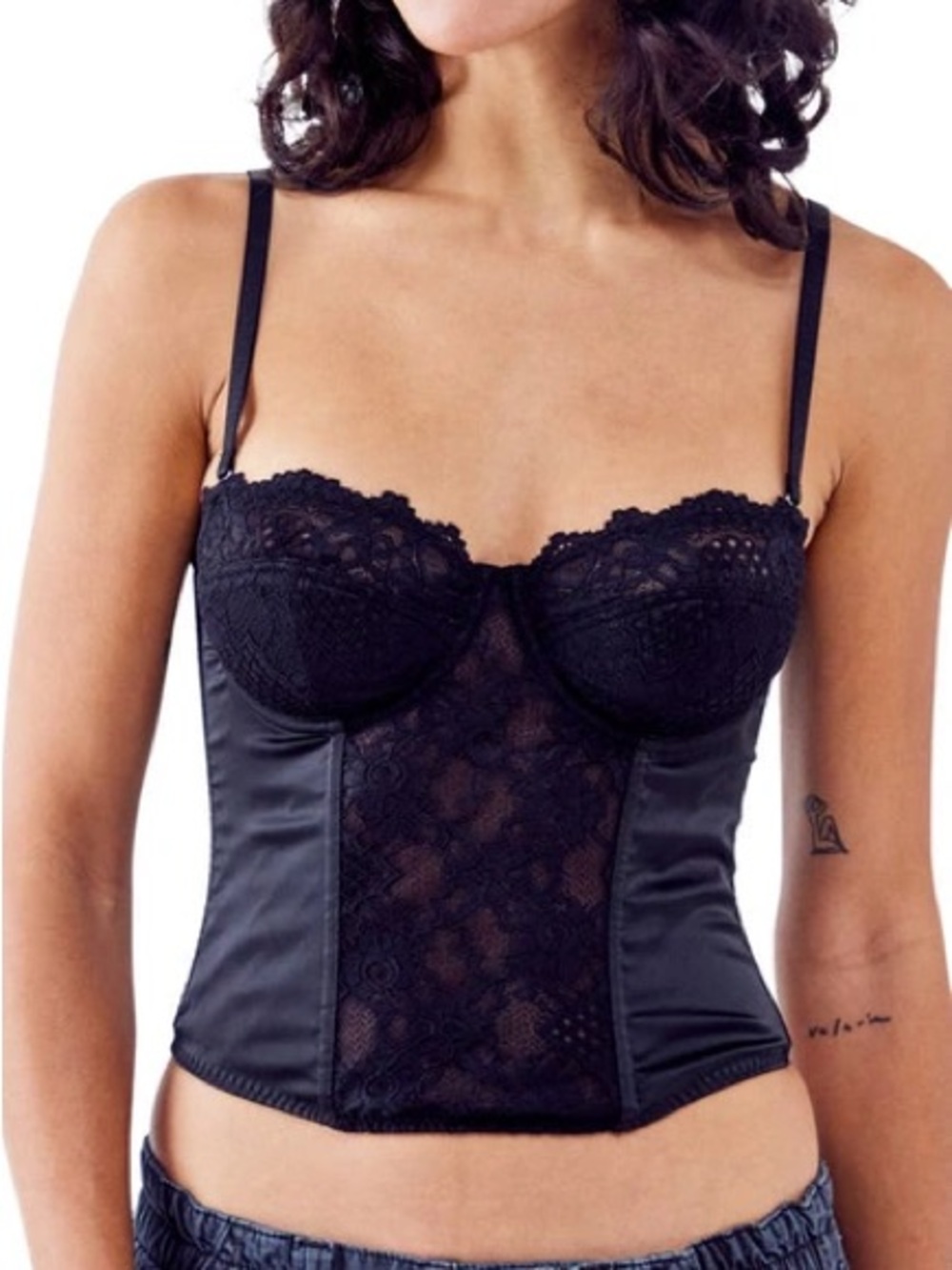 BDG Black Lace Bustier Corset Top | Size Small